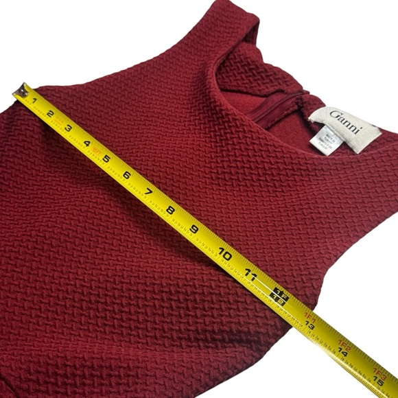 Ganni Wine Red Textured Mini Dress Gilmore Girls Inspired Chic Career Size S - Picture 10 of 11